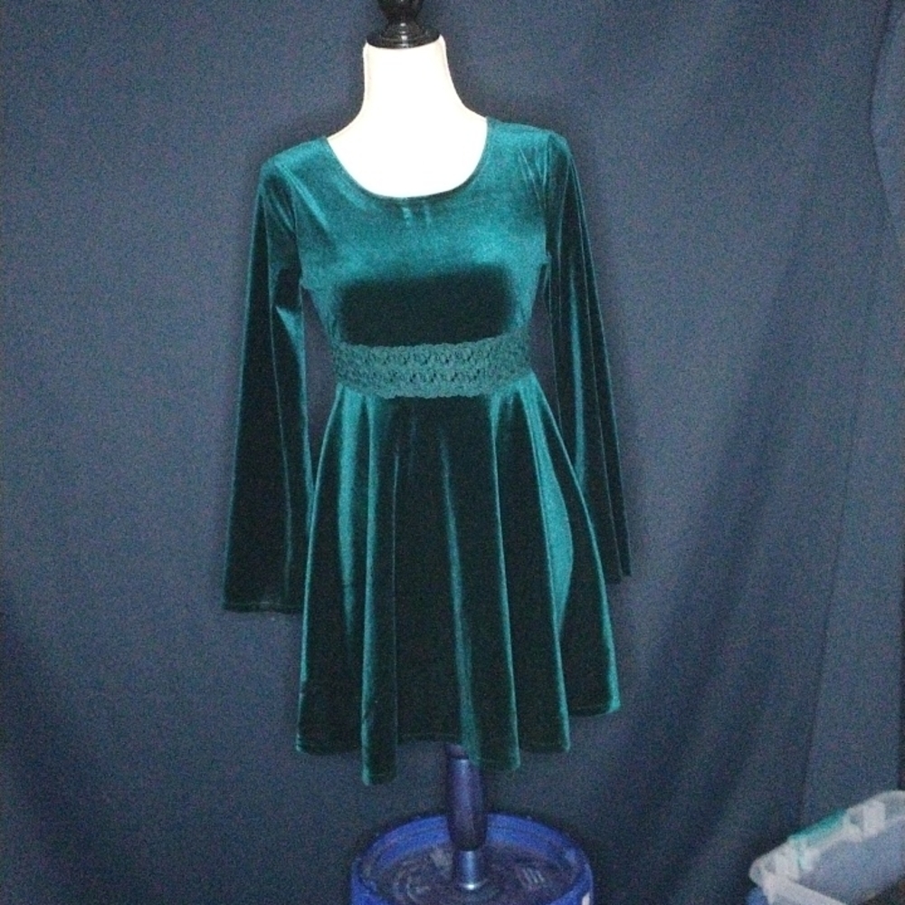 Ella moss velour dress